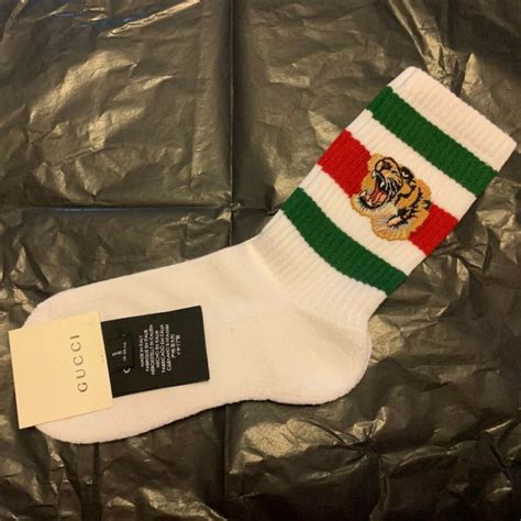 gucci tiger socks fake|gucci tiger applique socks.